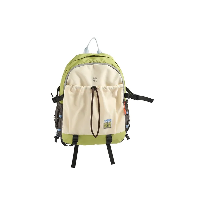 BAODIDAISHU Nylon Fabric Backpacks Unisex Green/Brown-0