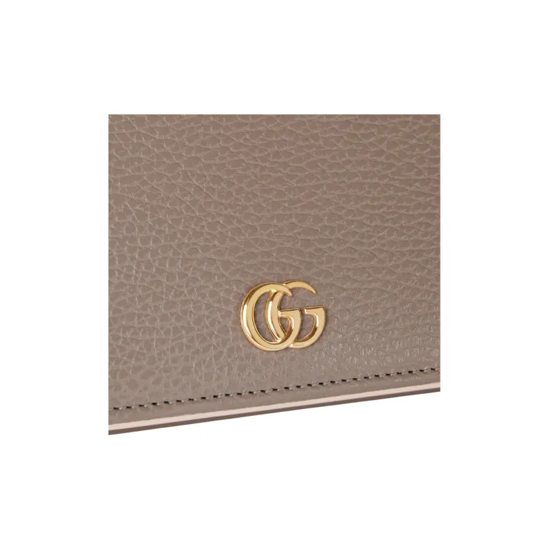 GUCCI GG Marmont Leather Crossbody Bag Shoulder Bag Mini Women's Taupe-6
