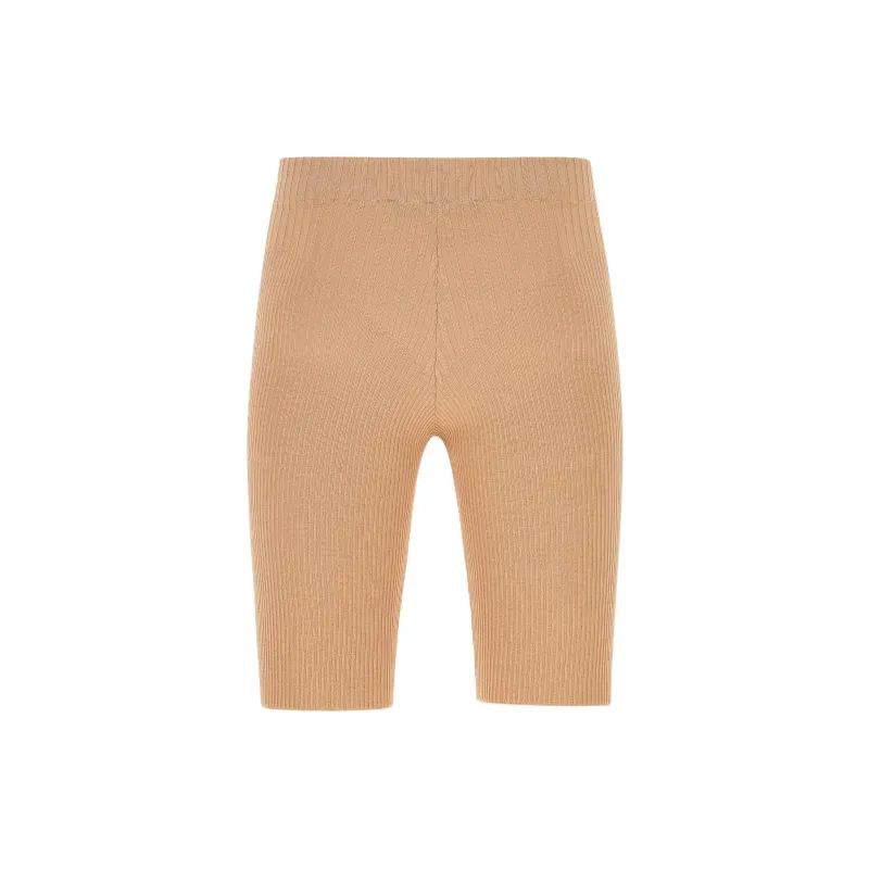 ANDREĀDAMO High Waist Ribbed Shorts-1