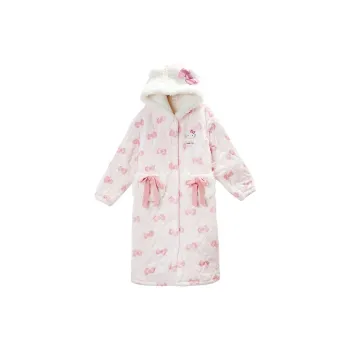 GUKOO x Hello Kitty Bath Robes Women's Light Mist Pink