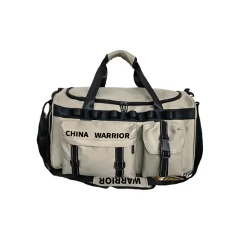 Warrior Nylon Travel Bags Gym Bags Large Size Unisex Khaki/Black