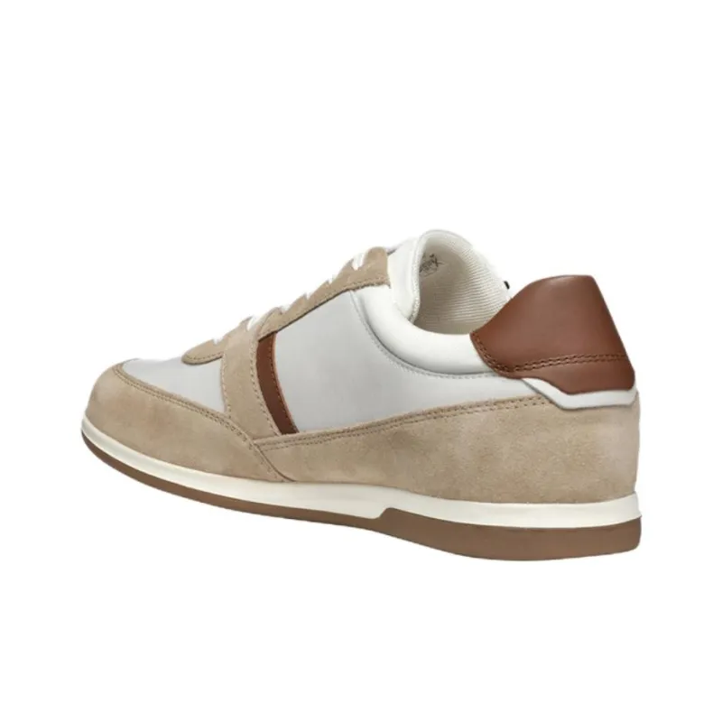 GEOX Renan Anti-Slip Wear-Resistant Low-Top Skateboard Shoes Men's White Brown-2