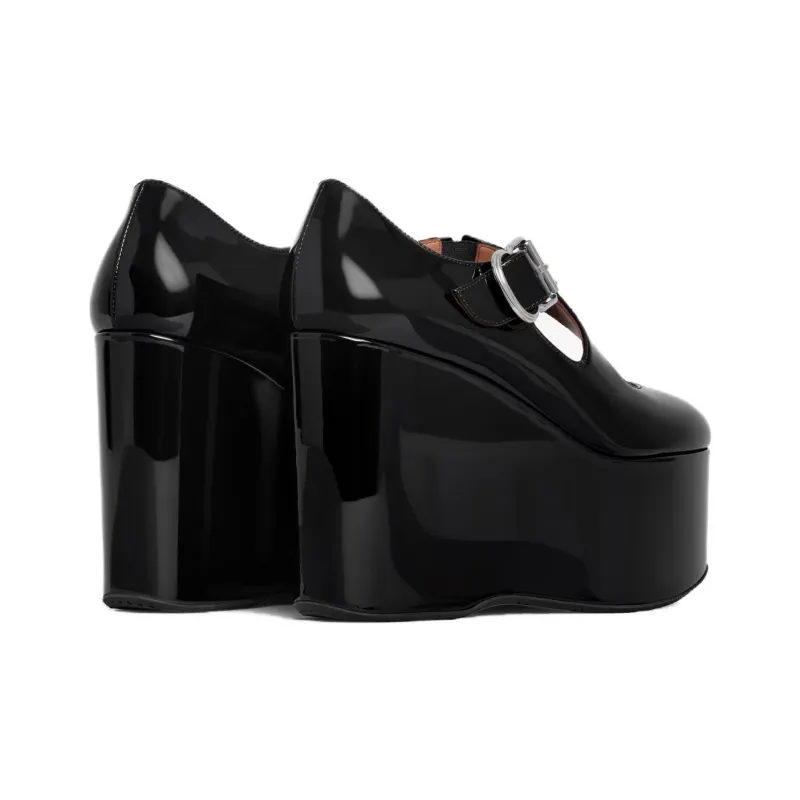 Alaia Wedge Heel High Heels 11cm Women's Black-3