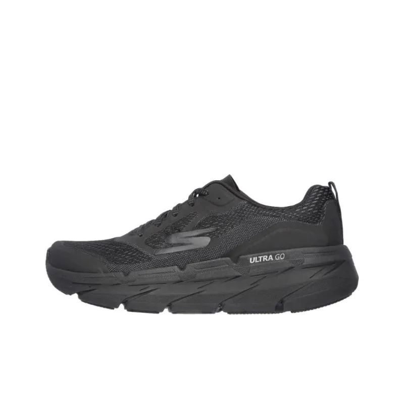 Skechers Max Cushioning Durable Breathable Low-Top Casual Running Shoes Men's Black Extra Wide Fit-0