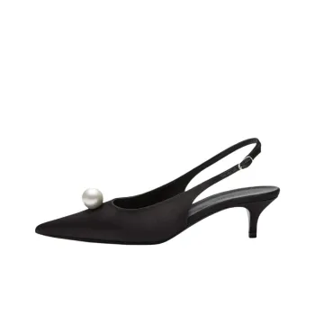 Magda Butrym 50mm Pearl detail Satin Pumps
