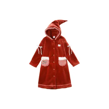 GUKOO x Sanrio Hello Kitty Bath Robes Women's Vermilion