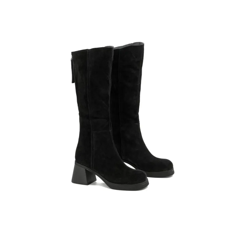 Little Sue Knee high Boots Women's Black/Milk Tea-2