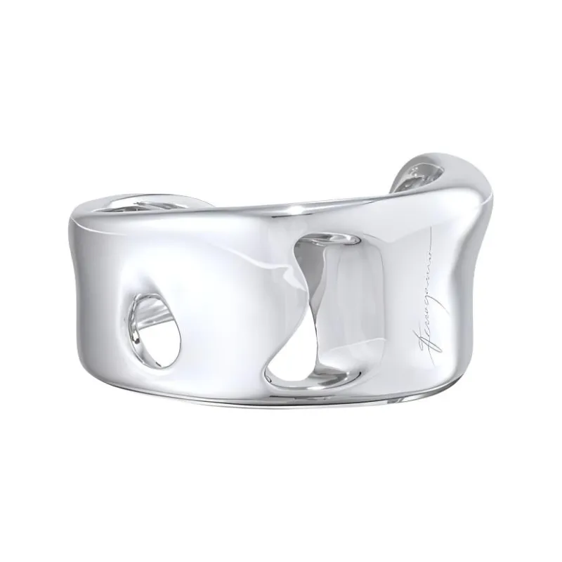 FERRAGAMO Silver Rhodium-Plated Bangles Women's Silver-0