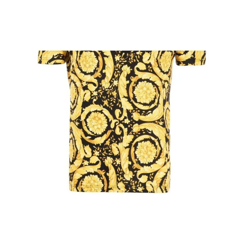VERSACE Baroque print Crew Neck T shirt-4