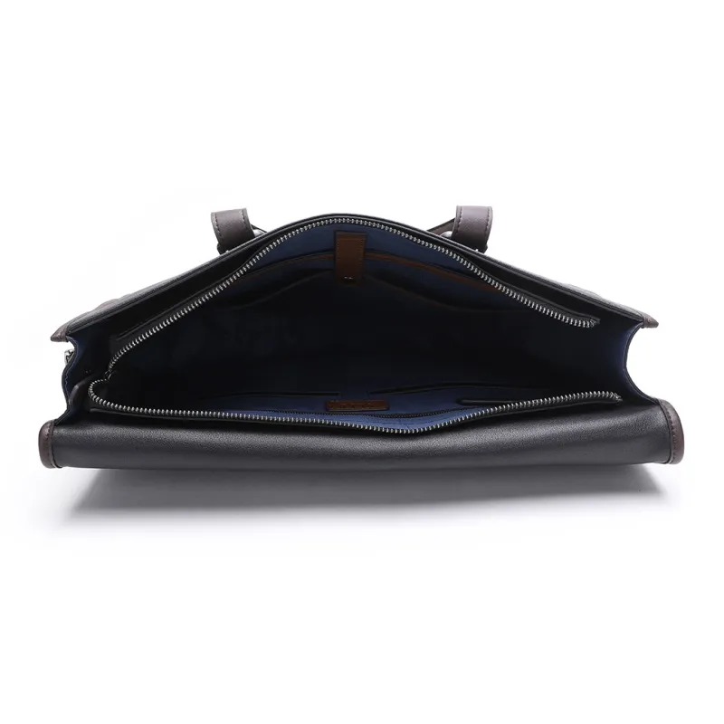 ELLE HOMME Cow Leather Briefcase Regular Men's Black-4