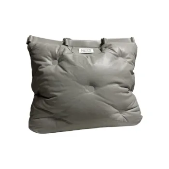 Maison Margiela Glam Slam Sheepskin Pillow Bag, One Shoulder Handbag Medium Size Women's Gray
