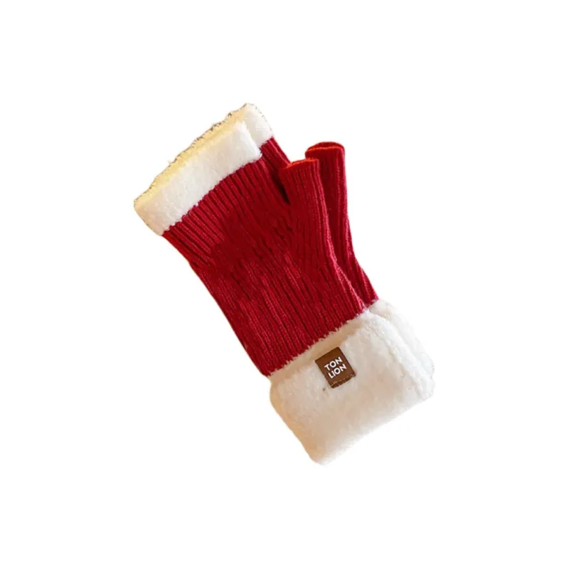 Tonlion Sheep Wool Knit Gloves Women's-14