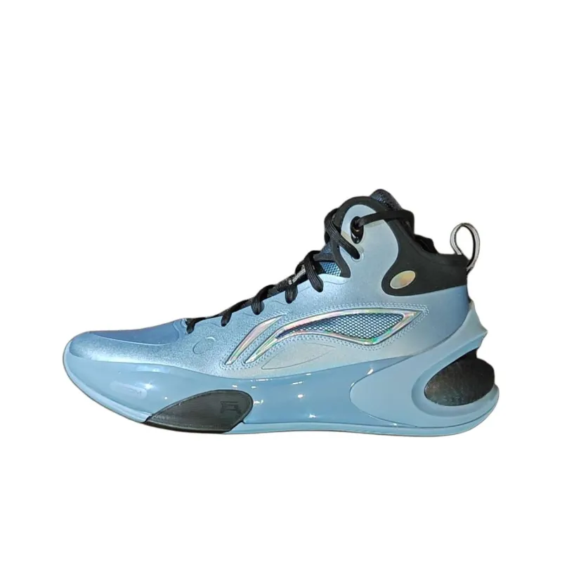 LiNing YuShuai 17 Cushioned Slip Resistant Mid Top Basketball Shoes Men's Light Blue-0