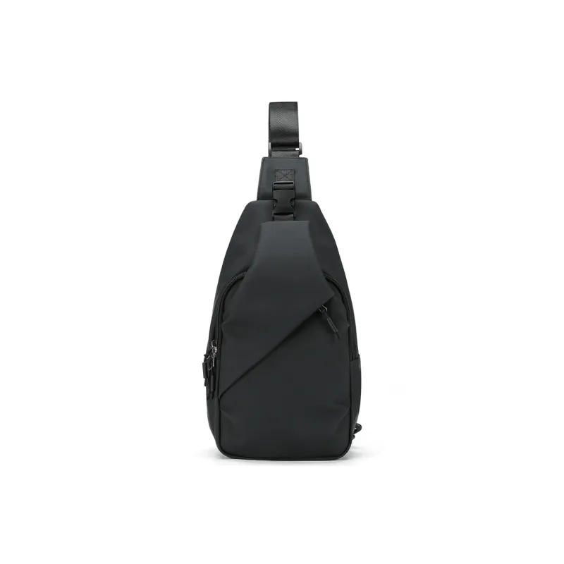 L&M Polyester Messenger Bag, Shoulder Bag, Crossbody Bag Regular Men's Black/Gray/Membrana Dermalis Black-11