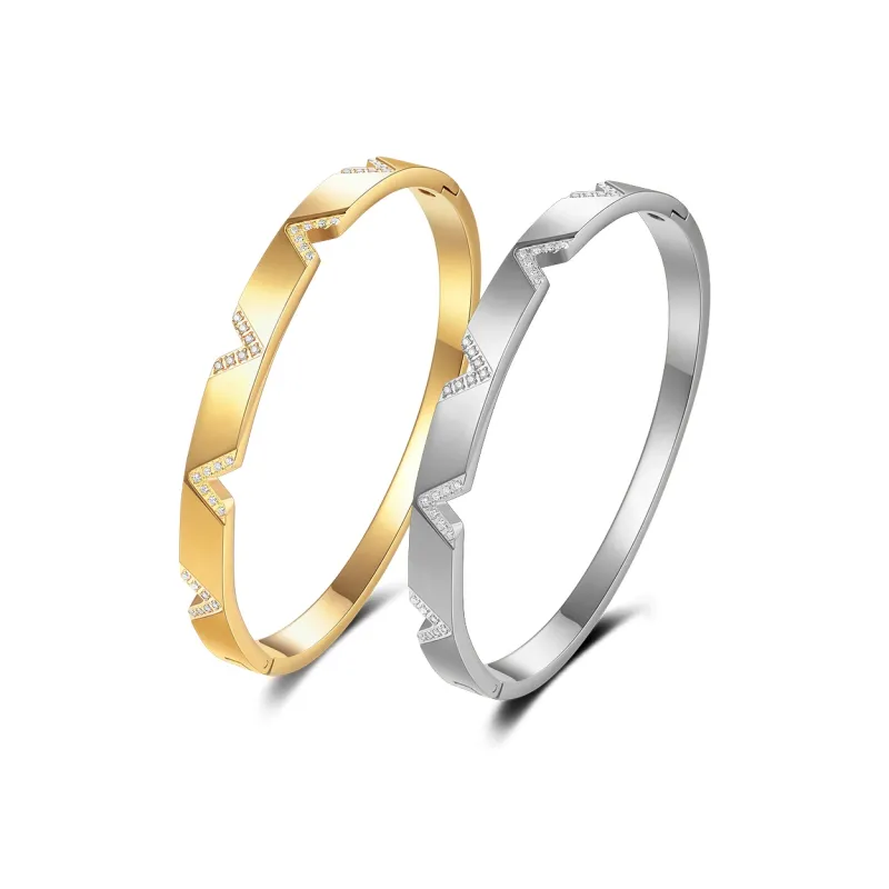 ACROWM Titanium Steel Bangles Unisex-12