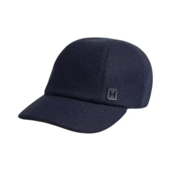 HERMES Wool Polyamide Baseball Caps Men's Black