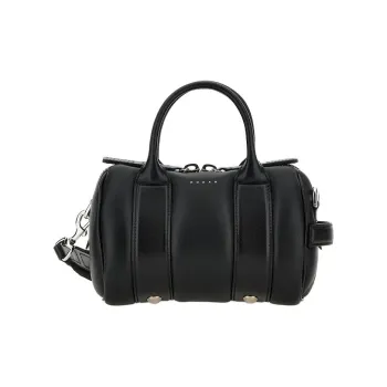 HOGAN Nappa Leather Bowling Bag Shoulder Bag Handbag Mini Women's Black