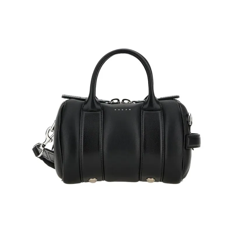 HOGAN Nappa Leather Bowling Bag Shoulder Bag Handbag Mini Women's Black-0
