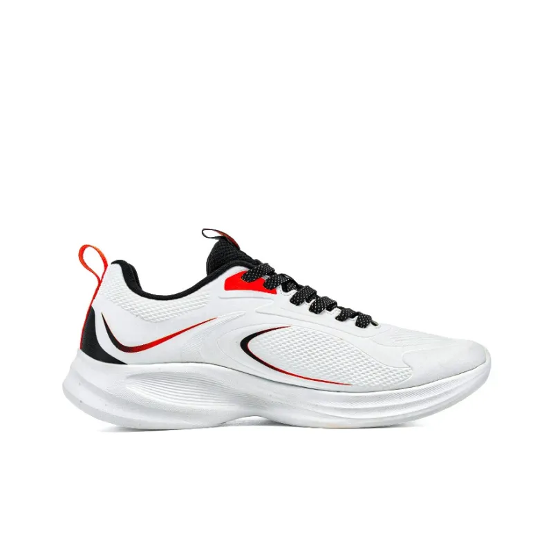 XTEP Shock absorbing And Waterproof Low Top Running Shoes Men's White Orange-1