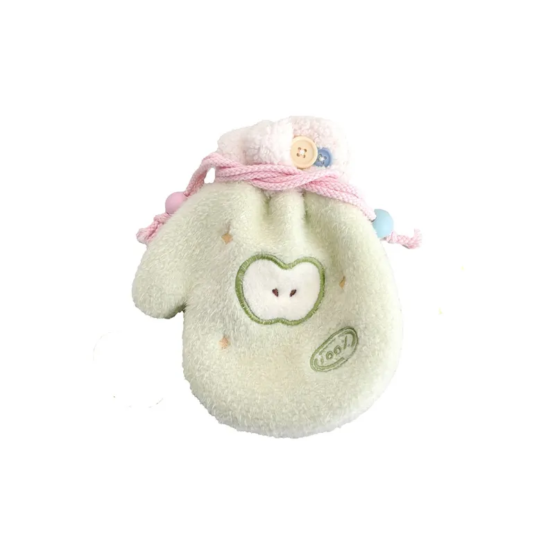 RIZHI STORE Original Green Apple Glove Warm Portable Plush Crossbody Bag Unisex Green-3