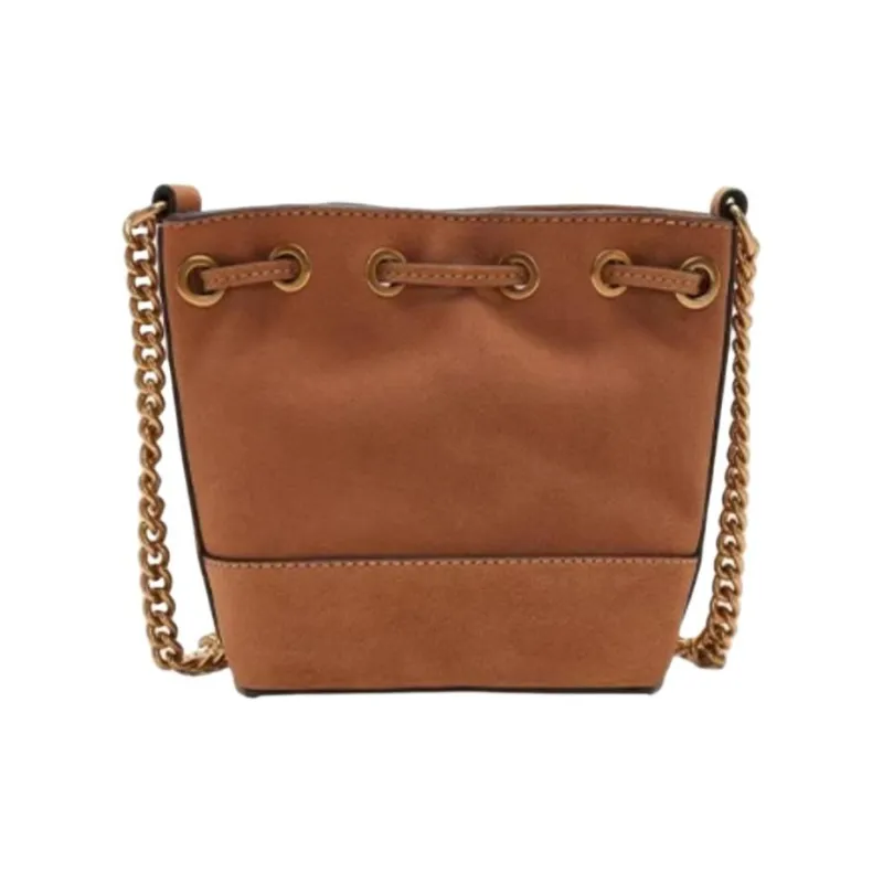 GUESS Cow Split Leather Bucket Bags Crossbody Bag Shoulder Bag Medium Size Women's Brown-2