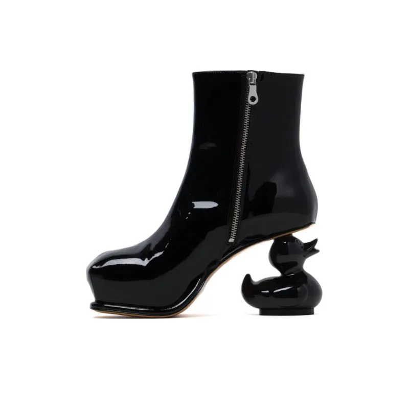 MIHARA YASUHIRO Duck Heel Ankle Boots Women's Black-1
