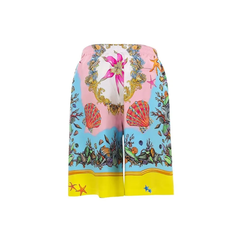VERSACE Trésor De La Mer Print Silk Shorts-1