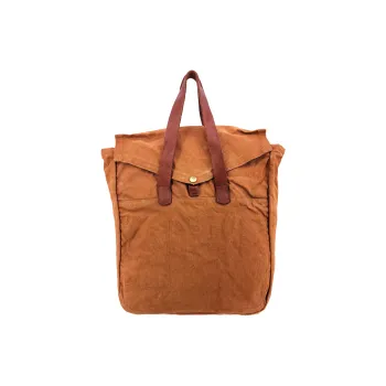 Alternative Country Vintage Canvas With Patina Distressed Tote Handbag Unisex Brown