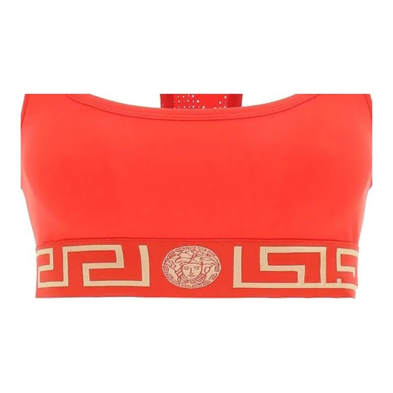 VERSACE Greca Border Sports Bra 'Red'-4