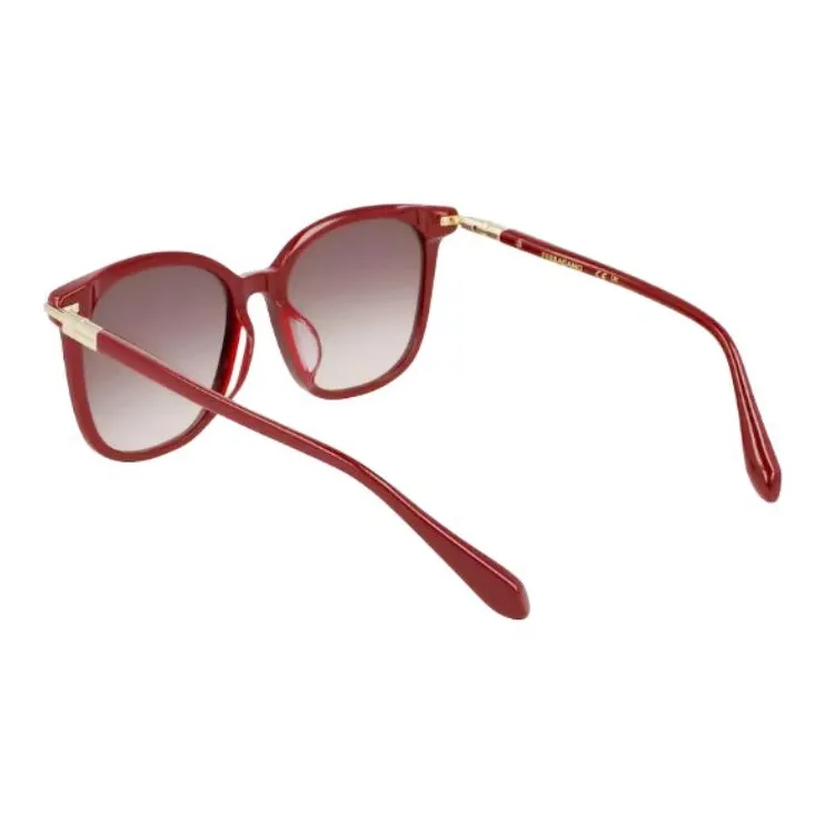 FERRAGAMO Plate Frame Square Sunglasses Unisex Red-3