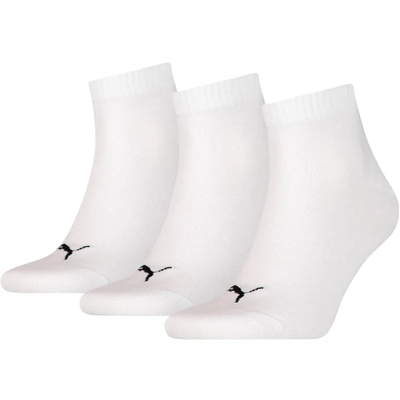 PUMA Lot De 3 Paires De Chaussettes Basses Unies Et Unisexes Ankle Socks Unisex 3 Pack White-0