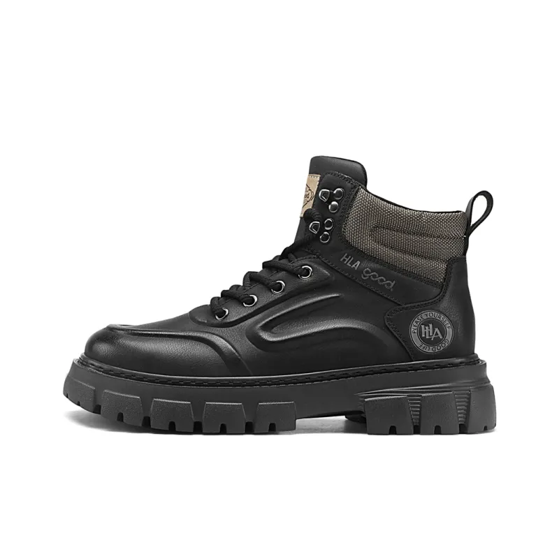 HLA Martin Boots Men Black/Khaki/Earth Yellow-0