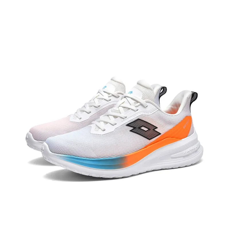 LOTTO Anti Slip And Wear Resistant Breathable Low Top Casual Sprint Running Shoes Men's White Orange-1
