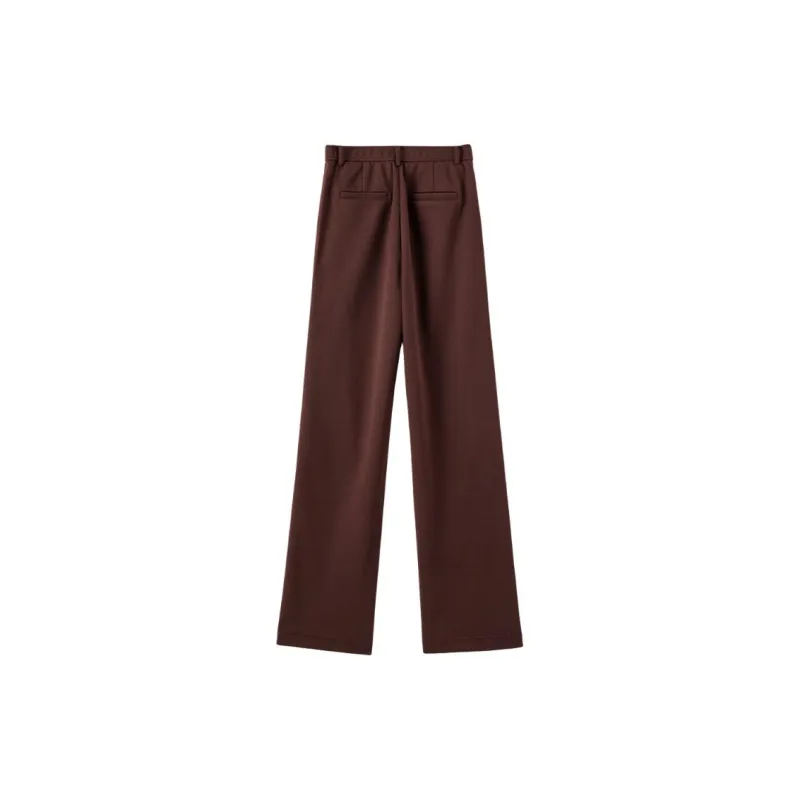 Late White Casual Pants Women's Dark Brown-3