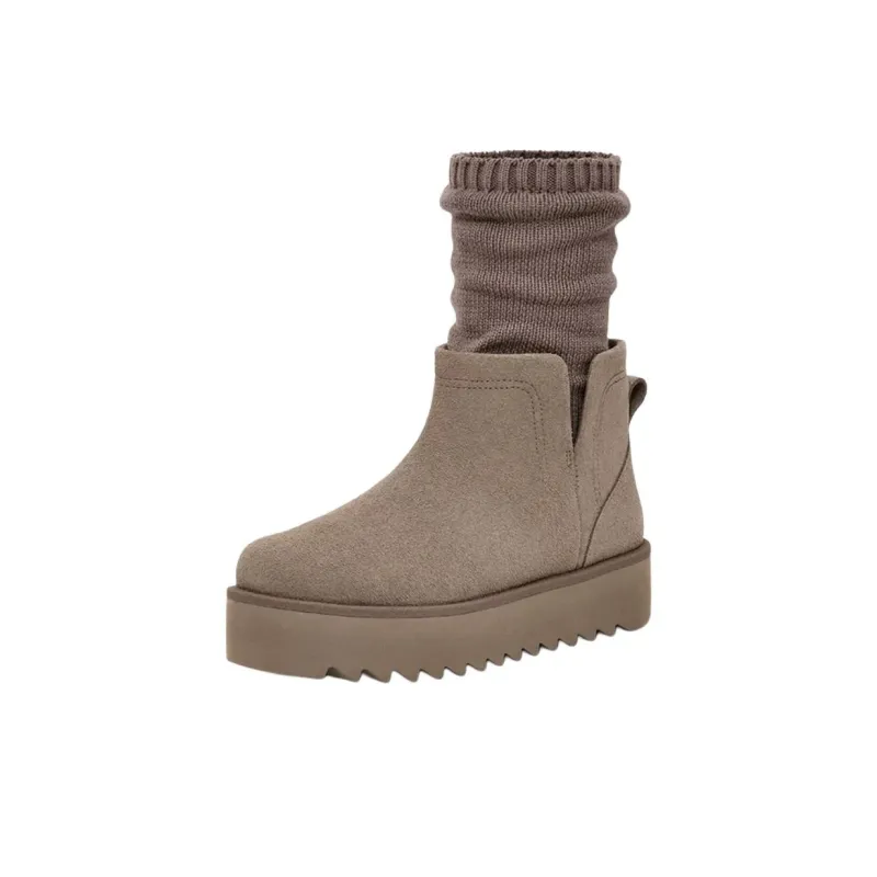 UGG Ultra Mini Sock'd Platform Thermal Short Snow Boots Unisex Gray-0