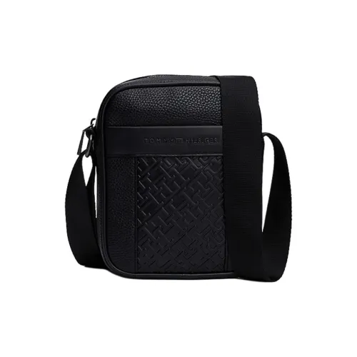 Tommy Hilfiger TH Monogram Polyurethane Shoulder Bag Crossbody Bag Regular Men's Black