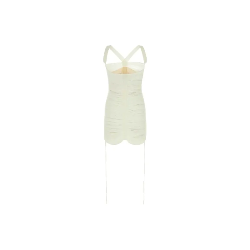 ANDREĀDAMO Floating Ribs Lace Detailed Minidress-1