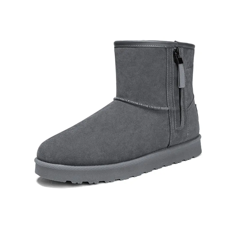 Warrior Warm Coverage Height Increasing Wear Resistant Slip Resistant Short Snow Boots Men's Gray-2