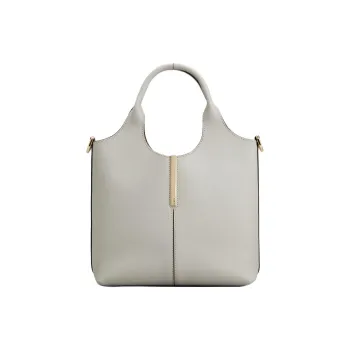TOD'S Calfskin Tote Bag Shopping Bag Shoulder Bag Crossbody Bag Handbag Mini Women's Gray