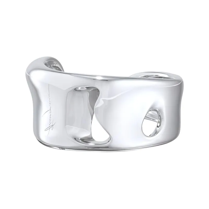FERRAGAMO Silver Rhodium-Plated Bangles Women's Silver-1
