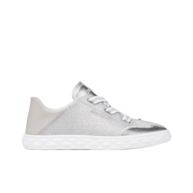 Jimmy Choo Diamond Light Flex/F Low Top Skateboard Shoes Women's Silver-1