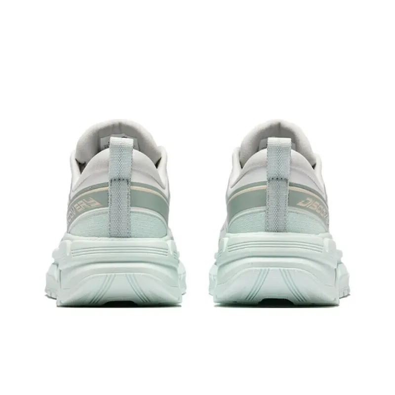 Erke Anti Slip And Wear Resistant Coverage Low Top Chunky Sneakers Women's White Green Gray-4