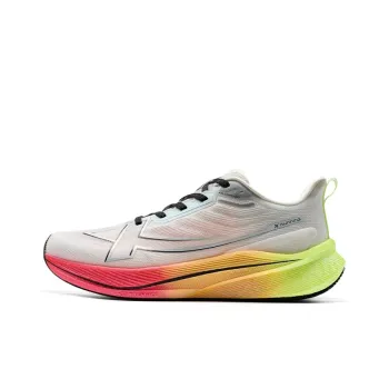 XTEP 2000km 3.0 Anti Slip Wear Resistant Low Top Training Running Shoes Men's Sail White Fluorescent Lime Green