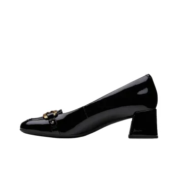 Clarks Nyta 45 Court Chunky Heel High Heels 4.5cm Women's Black