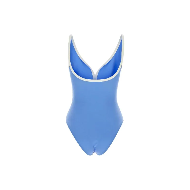 LISA MARIE FERNANDEZ Maria Contrast Trim V Neck Swimsuit-1