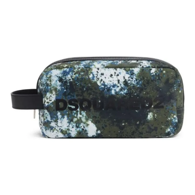 DSQUARED 2 Splatter Print Zipped Wash Bag-0