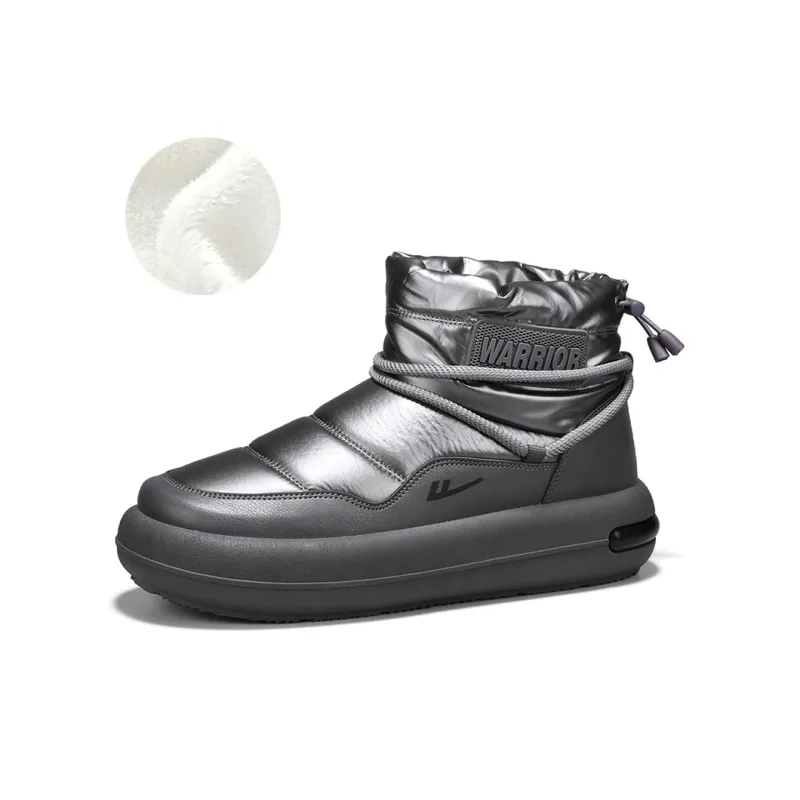 Warrior Warm Coverage Height Increasing Wear Resistant Slip Resistant Short Snow Boots Men's Gray-1
