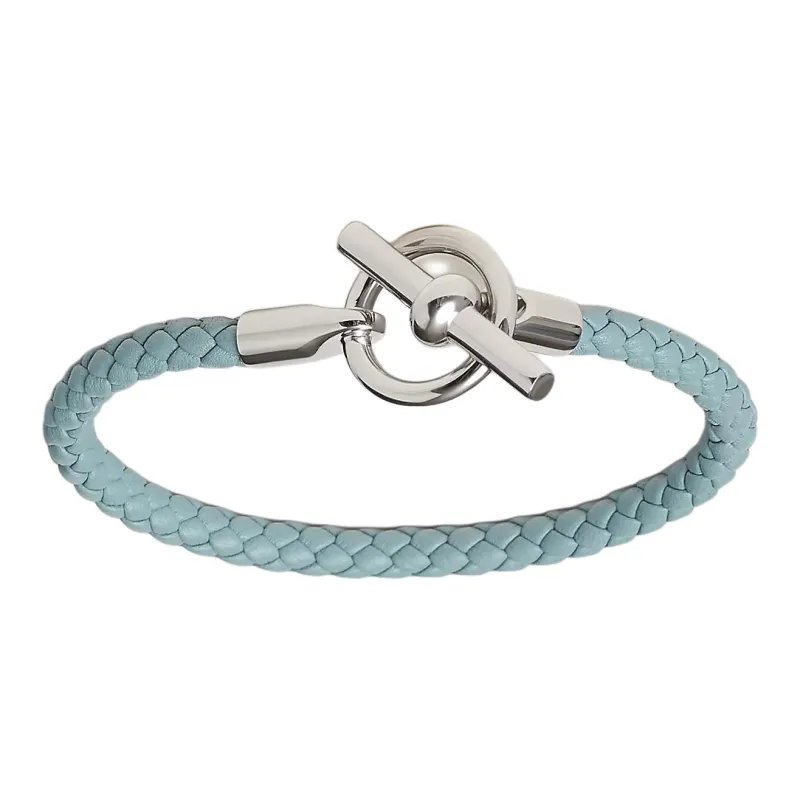HERMES Calfskin Bracelets Men's Light Blue-2