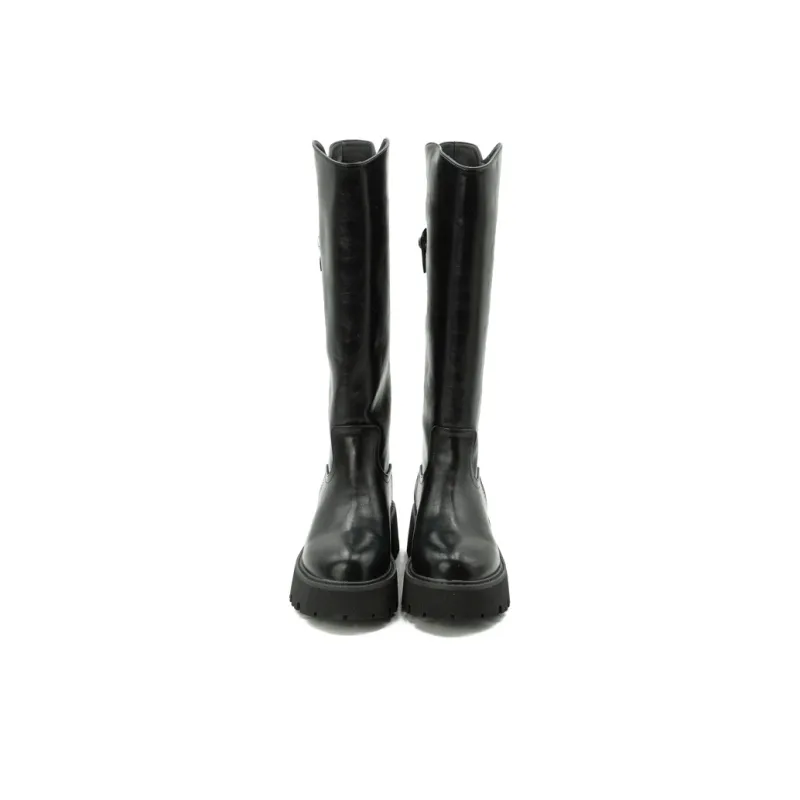 Little Sue Niche Design British Style Shiny Petite Commute Slim Shoes Trendy Versatile Fashion Knee-High Boots Women's-3