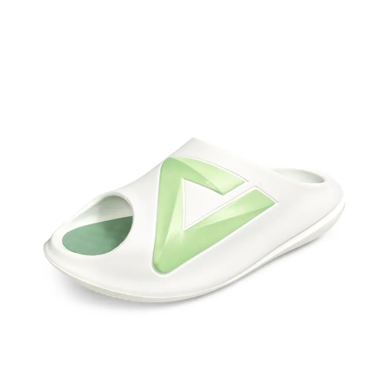 PEAK Very Small Fat Drag Slide Slippers Men's White Green-2